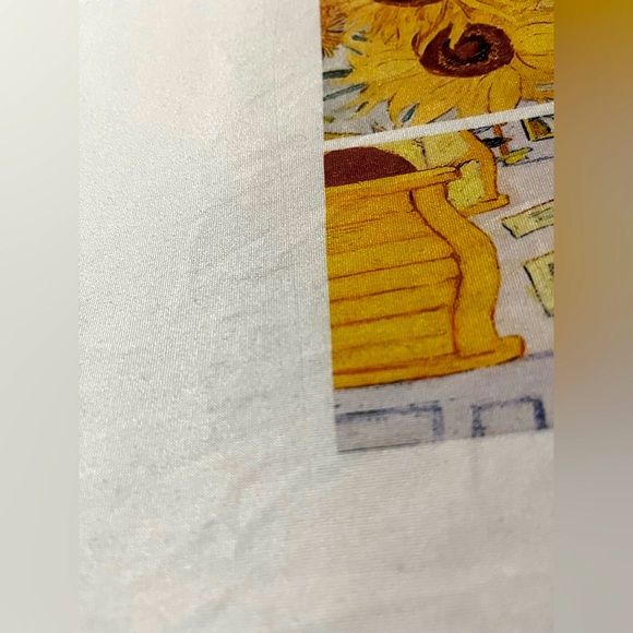 COPY - Soft&Stretchy white T-shirt, w/ Vincent van Gogh tribute - Picture 2 of 3